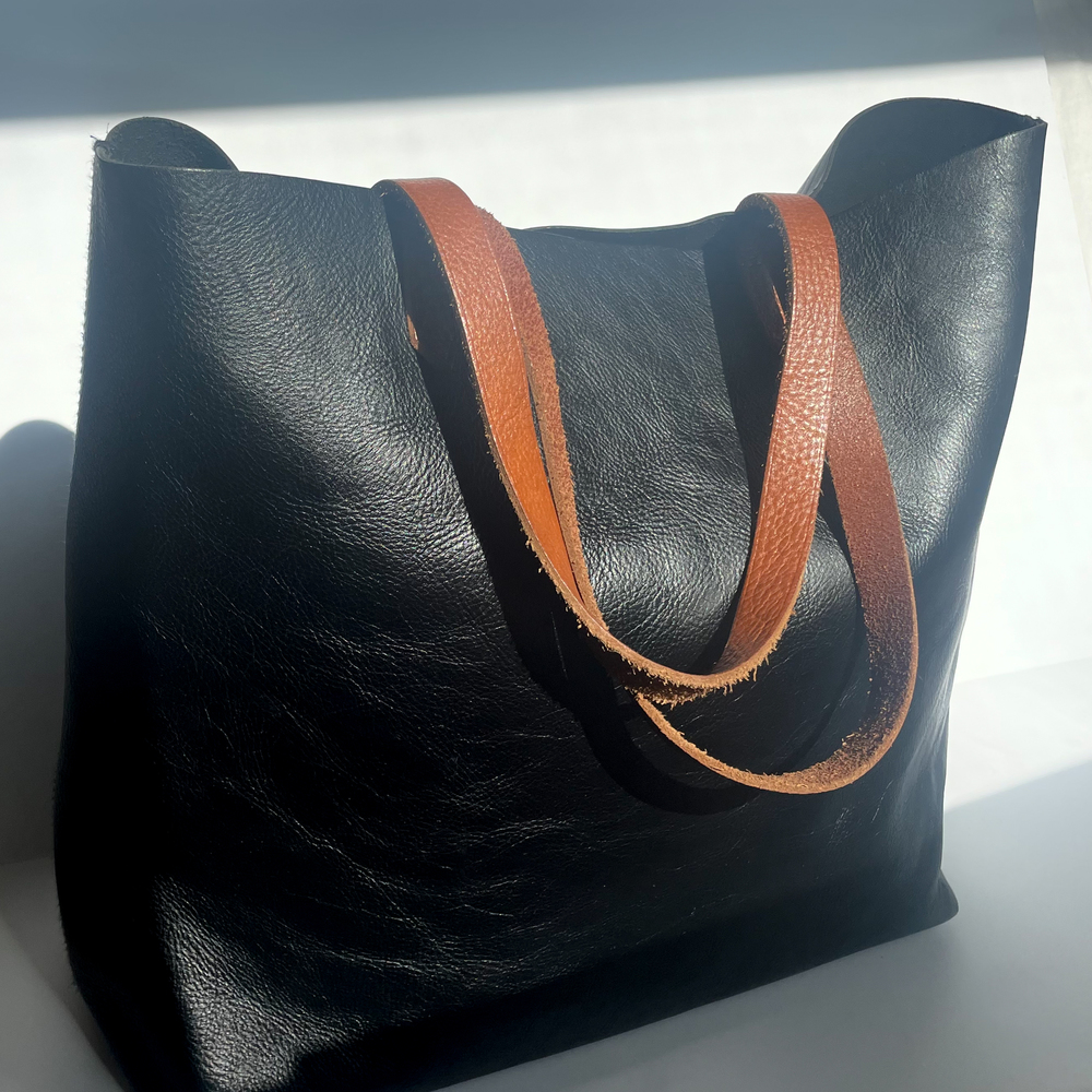 MADEWELL Large Black Transport Tote with Tan Handles - Picture 5 of 11